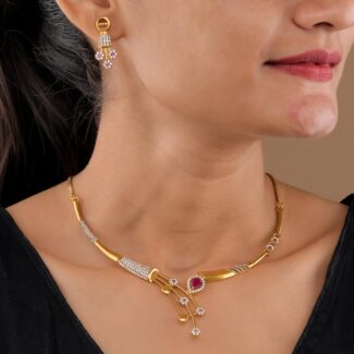 Aarohi Ruby Charm Necklace Set