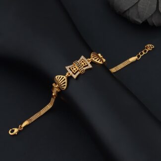 Regal Charm Geometric Gold Bracelet